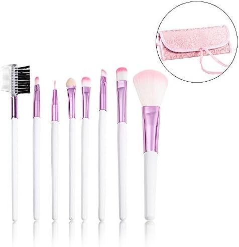 Real Techniques Brushes ,LKE Face Blush Brushes Makeup Brushes,Application for Shadow Eyeliner Lip Foundation Cosmetics Make up Brushes Set 8PCS With Bag (Pink)