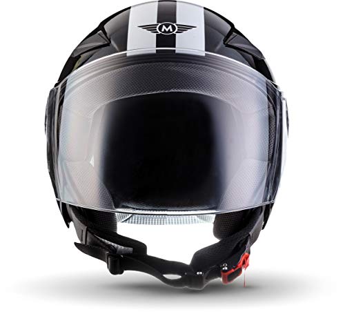 MOTO Helmets® U52"Racing Black" · Jet-helm · motorhelm scooter helm Bobber bromfiets helm chopper retro cruiser vintage pilot biker helm · ECE vizier snelsluiting tas L (59-60cm) - Image 4