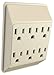 6 Outlet Extender Wall Adapter - Multi Plug Splitter Grounded Electrical Converter Slots for Heavy Duty Grounding for Kitchen, Household, Workshops, and Appliances