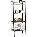 Yaheetech Industrial Storage Ladder Shelf, 4 Tier Bookshelf Rack Shelves, Multifunctional Plant Flower Display Stand, Easy Assembly, Wood Look Accent Home Office Furniture, Rustic Brown