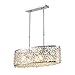 Saint Mossi Modern K9 Crystal Oval Chandelier Lighting Flush Mount LED Ceiling Light Fixture Pendant Lamp for Dining Room Bathroom Bedroom Livingroom 6 E12 Bulbs Required H10in x W7in x L24in