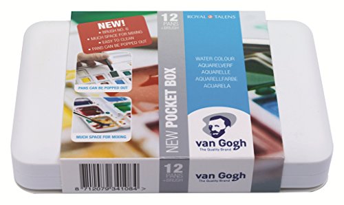 Van Gogh Watercolor Paint Set, Plastic Pocketbox, 12-Half Pan General Selection