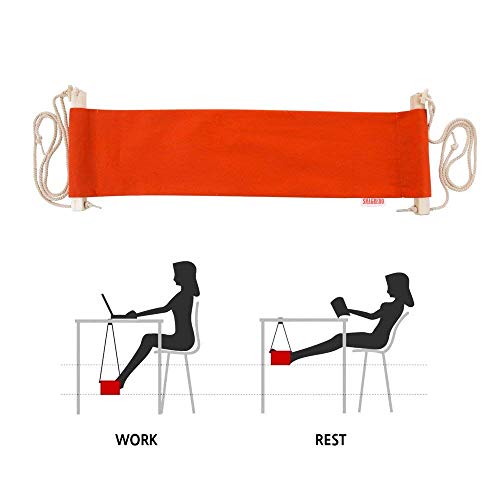 SMAGREHO Foot Hammock Portable Adjustable Office Under Desk Foot Sling, Orange