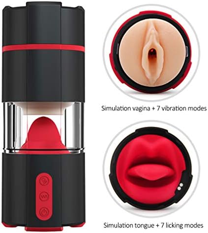 Automatical Powerful Rotating Piston Telescopic Rotation USB Rechargeable Men Oral S(exy for Men7 Modes Handsfree Powerful Thrusting, Sexy Underwear for Men,T-Shirt