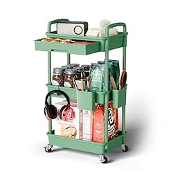 Sorgion 3 Tier Small Rolling Cart Organizer,Laundry