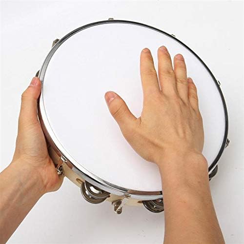10 inch Polyester Leather Pandeiro Tambourine Drum Tabour Good Sound Percussion Musical Instrument Drums Gift for KTV Party kids