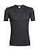Icebreaker Merino Men's Sphere Short Sleeve Crewe Athletic T Shirts, Black Heather, Large
