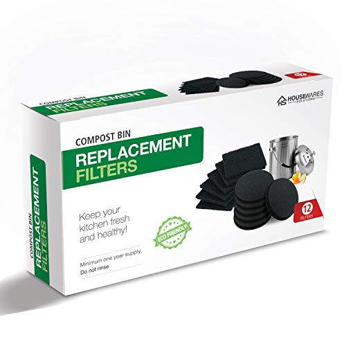 12 Pieces Activated Charcoal Carbon Filters Compost Bin Replacement