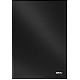 Leitz A4 Notizbuch, 80 Blatt, Hardcover, Karierte Seiten, Solid, Schwarz, 46640095