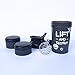 GOMOYO Motivational Quote on Blender Bottle Brand ProStak Shaker Cup, 22 Ounce Protein Shaker Bottle with BlenderBall Whisk and Two Twist n’ Lock Attachable Containers (Lift & Destroy - Black)