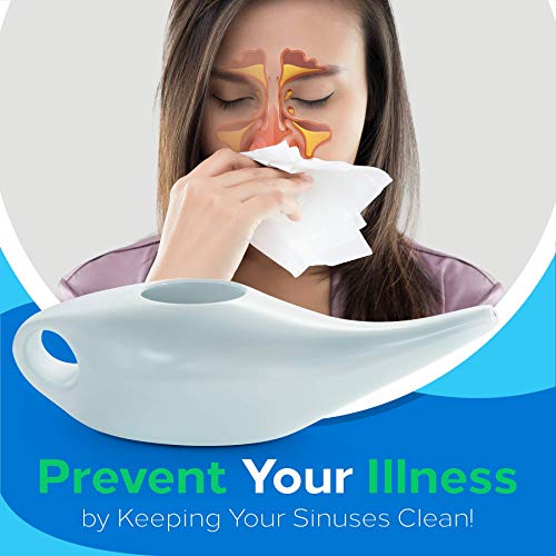 Neti Pot w/ 50 Saline Nasal Rinse Packets (3 Months of Nasal Rinse Neti
