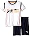 PUMA Little Boys' Short Sleeve Tee and Short Set, White Orange, 5