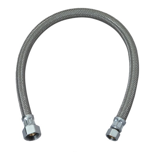 Brasscraft B1-12AF 3/8-Inch Comp by 1/2-Inch FIP by 12-Inch Faucet Connector, White