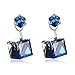 Change Color Earrring PLATO H Immortal Love Drop Dangle Earrings with Swarovski Crystal, Heart Of Ocean Blue Crystal Stud Earring, Woman Girls Jewelry Stud Earring Gifts