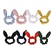 stbeyond 8 Pack Solid Color Rabbit Ears Scrunchy Rabbit Ear Hair Bands Bow Ties Ponytail Holder Elastic Cotton stretch Hair Ties - Cotton Fabric Hair Accessories For Women or Girls