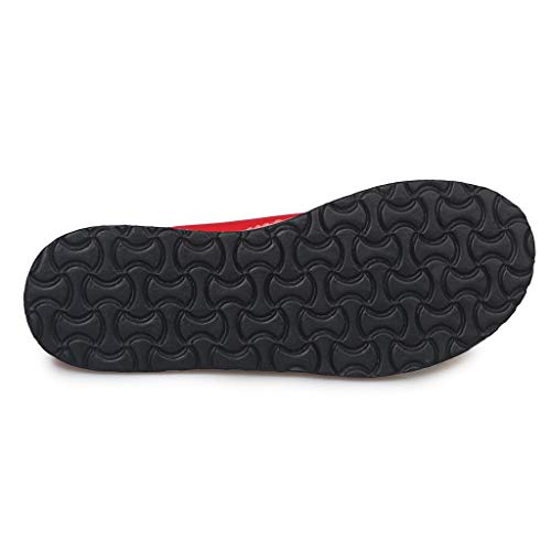 TnaIolral Women Sandals, Roman Style Soft Comfortable Leisure Summer Flat Buckle Flat Beach Shoes (US:6.5, Red) - Thumbnail 4