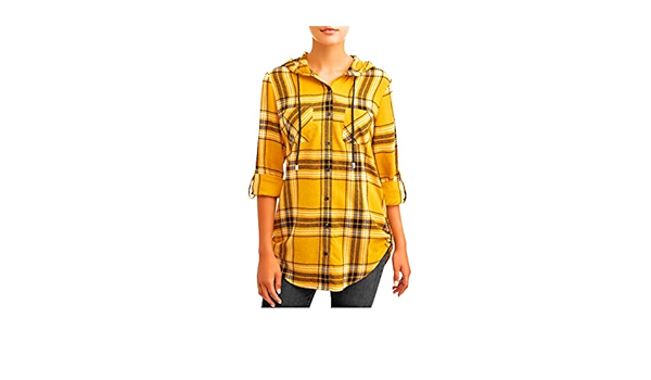 no boundaries men's hooded long sleeve flannel