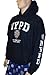 NYPD Hoodie White Sleeve Print Sweatshirt Navy Blue