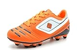DREAM PAIRS 151028 Boy's Athletic Light Weight Lace Up Outdoor Fashion Sport Cleats Soccer Shoes (Toddler/Little Kid/Big Kid) Orange-Blk-Wht Size 1