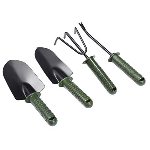 Mini Garden Tool Set,4 Piece Gardening Kit with Non-Slip Handle,Heavy Duty Planting Hand Tools,Essential Herb Vegetable Garden Tool for Potting,Planting,Pruning,Best for Indoor Plants(1 Set, 4 Pcs)