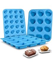 Muffin Pan Silicone Brownie Molds - Cupcake Pan Baking Silicone Molds Food Grade Silicone BPA Free Brioche Pan Pinch Test Approved