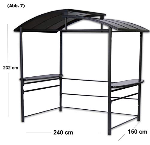 DMS Grillpavillon | Grillzelt | Raucherpavillon | Überdachung | Unterstand mit Abzug aus Aluminium | mit Abstellfläche… – Bild 8