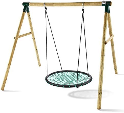 Balanu 40" Tree Swing Large Heavy Duty Round Spider Web Swing Set with Nylon Hanging Ropes for Playground Indoor and Outdoor (Green)