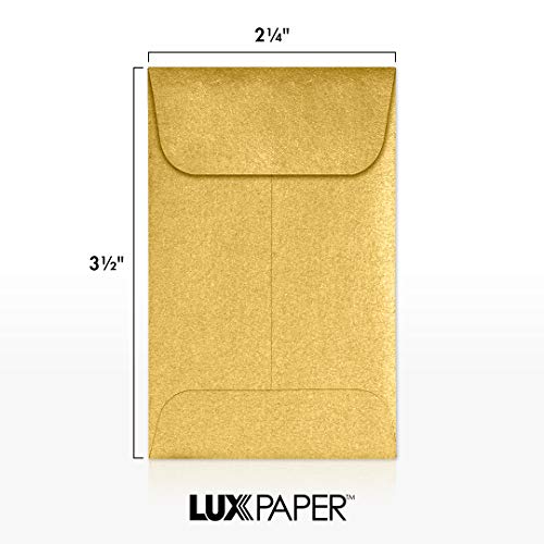 LUXPaper 1 Coin Envelopes in 80 lb. Gold Metallic, Envelopes for Coin