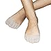 Toe Socks for Women No Show,Ball of Foot Cushons with Toe Sleeve Relief Pain Blister for Boots High Heel Sneaker Sandals (2 Pair Beige)