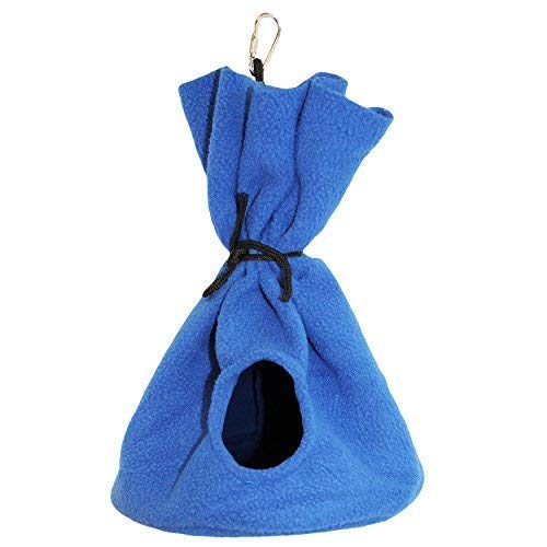 Sleep-E-Teepee (Blue) - Hanging Fleece Cage Accessory Toy - Sugar Gliders, Marmosets, Rats, Hamsters, Flying Squirrels, Ferrets, Birds, Chinchillas, Parrots - Hammock, Tower, Bed, Nest Pouch