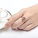 BAMOER 18K White Rose Gold Plated Cubic Zirconia Snowflake Flower Ring for Women Girls CZ Jewelry Fashion Flower Ring 3 Style