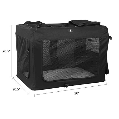 XZONE PET 3Door Folding Soft Dog Crate, Indoor & Outdoor Pet Home