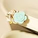 Rose Flower Pattern 3D Crystal Bead Pearl Diamond 3.5mm CellPhone Charm Anti Dust Plug Earphone Headphone Jack Accessory For iphones, ipods, ipads, Samsung Galaxy series and more - blue