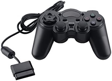 Eillet Wired Game Controller Dual Shock Gamepad for Sony PS2 Playstation 2 (Black)