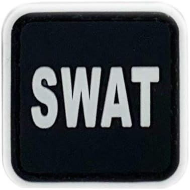 MORTHOME 1" inch PVC Hook and Loop Morale Patch Military Combat Armband Clothing Badge for Jackets Jeans Hat Cap (Black, SWAT)