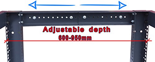 42U 4 Post Open Frame 19" Network Server Rack Cabinet Adjustable Depth 24"-37"(+ 2 Vertical cable managements) for Network or Server NEW!