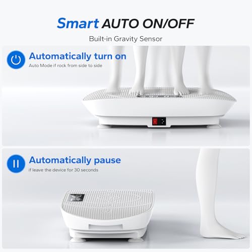 MERACH Vibration Plate Exercise Machine, Whole Body Exercise & Fitness Equipment, Bluetooth and Silicone Pedal, Vibrating Plate Machine with Auto Mode, Vibrate Fitness Platform for Home