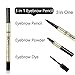 TC Joy 3 in 1 Eyebrow Pencil with Eyebrow Powder and Eyebrow Dye, Professional 3D Eyebrow Cosmetic Makeup Tool, Waterproof Natural and Long-lasting
