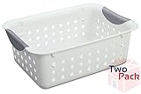 Sterilite 16228012 Small Ultra Basket White With Titanium Inserts - 2 Pack