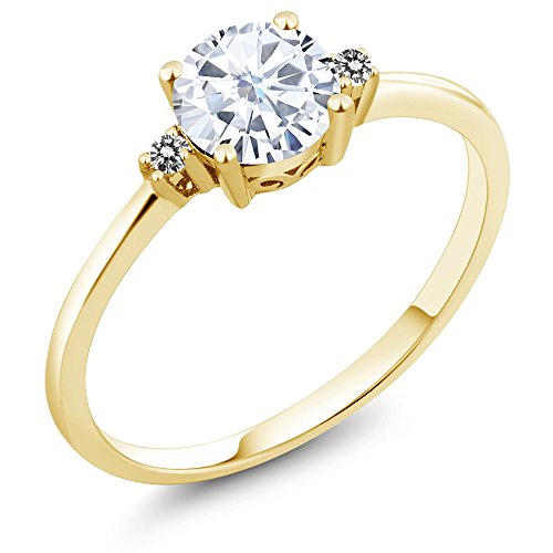 10k yellow gold engagement solitaire ring set with 0.71 ct round …