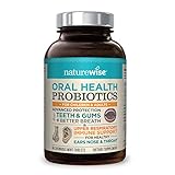NatureWise Oral Health Chewable Probiotics: Clinically Proven Protection for Teeth & Gums with Advanced Ear, Sinus & Throat Immune Support for Kids & Adults, 50-Day Supply