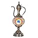 Marrakech Turkish Handmade Mosaic Moroccan Style Glass Table Lamp with E12 LED Bulb (Red Blue)
