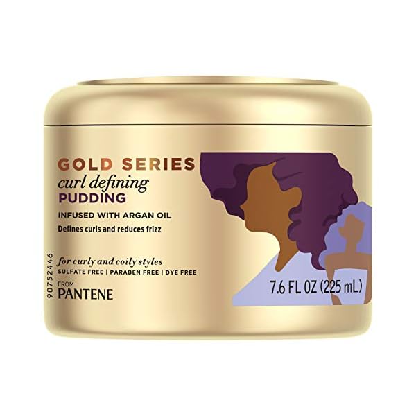 Pantene, Hair Cream Treatment, Sulfate Free Curl Defining Pudding, Pro-V Gold Series, for Natural and Curly Textured…