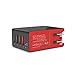 iPad Charger Rampow 4-ports 2.4A &1A/34W USB Wall Travel Charger with foldable plug for iPhone 5/5C/5S/SE/6s/6s plus/6/6 plus/7/iPad mini/pro, Samsung Galaxy, Blackberry-Black&Red