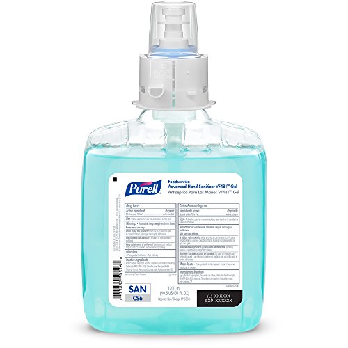 PURELL Foodservice Advanced Hand Sanitizer Refill - VF481 Gel, 1200mL Refill for CS6 Hand Sanitizer Dispenser (Pack of 2) - 6568-02