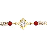 Rakhi Thread for Brother Bhaiya with Elegant Stones & Centered OM Design for Rakshabandhan Rakhee Bracelet