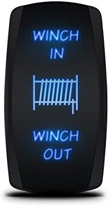 DJI4x4 7 Pin Winch In Out Rocker Switch Momentary Laser Button Rocker Toggle Switch On-Off-On 20A 12V Blue LED Light