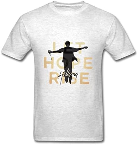 MEN'S Cotton Custom Hillsong United Let Hope Rise T Shirt Light oxford XXL