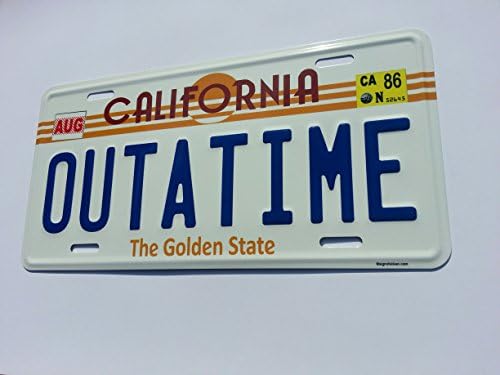 OUTATIME / Back To The Future *EMBOSSED* Replica License Plate - NEW