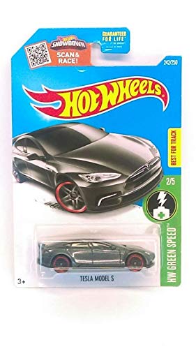 Hot Wheels 2016 HW Green Speed Tesla Model S 242/250, Dark Gray